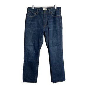 J. Crew Men's Jeans Vintage Slim Straight Leg Dark Wash Fading Whiskering